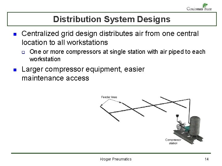 Distribution System Designs n Centralized grid design distributes air from one central location to