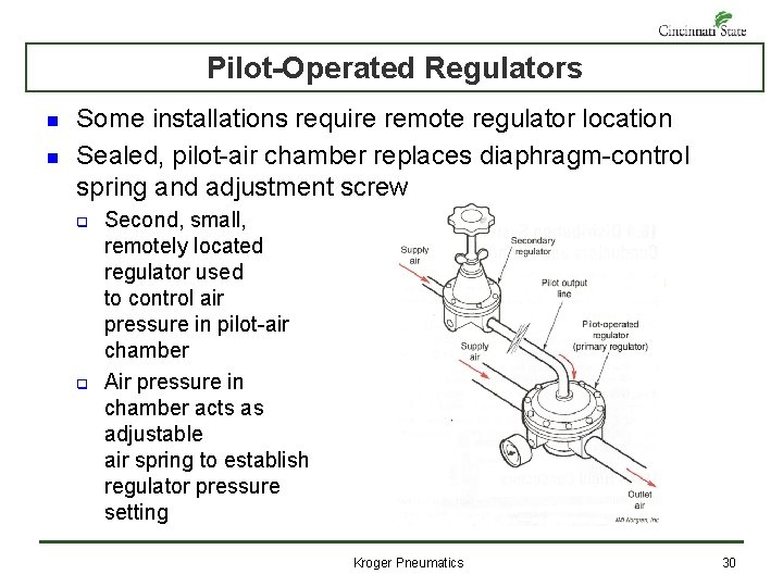 Pilot-Operated Regulators n n Some installations require remote regulator location Sealed, pilot-air chamber replaces