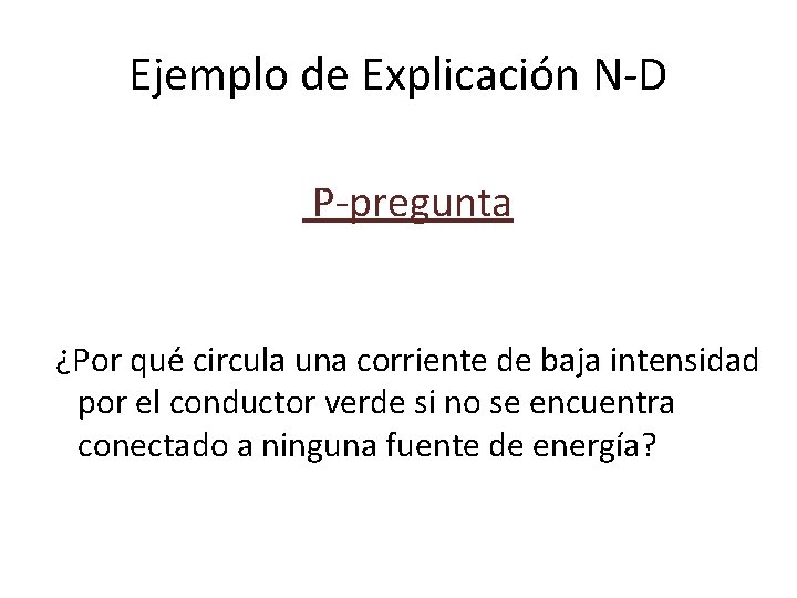 Ejemplo de Explicación N-D P-pregunta ¿Por qué circula una corriente de baja intensidad por