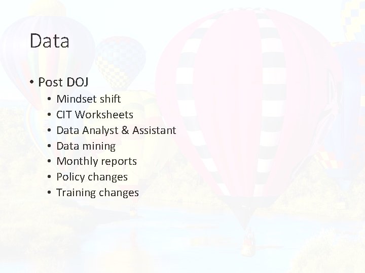 Data • Post DOJ • • Mindset shift CIT Worksheets Data Analyst & Assistant