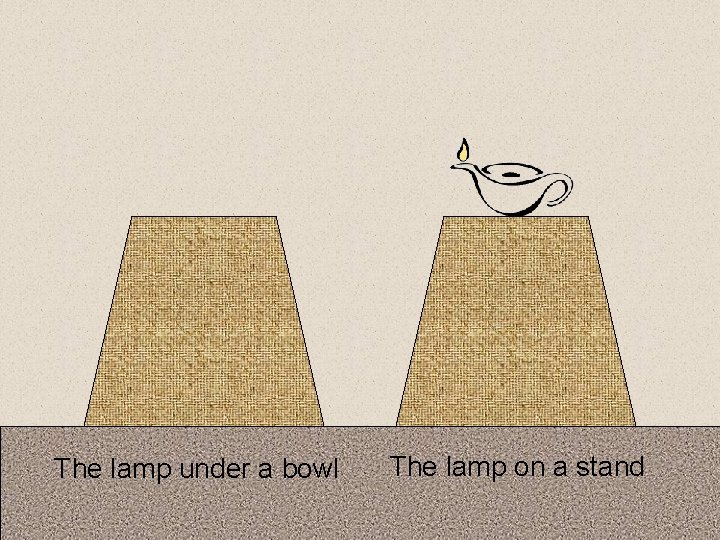 The lamp under a bowl The lamp on a stand 