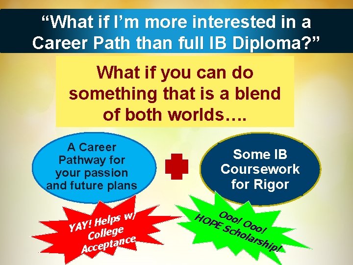 “What if I’m more interested in a Career Path than full IB Diploma? ”