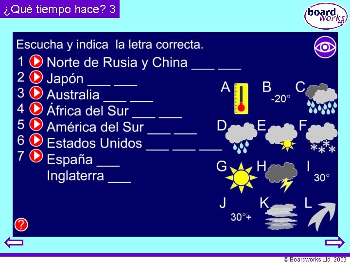 ¿Qué tiempo hace? 3 © Boardworks Ltd 2003 