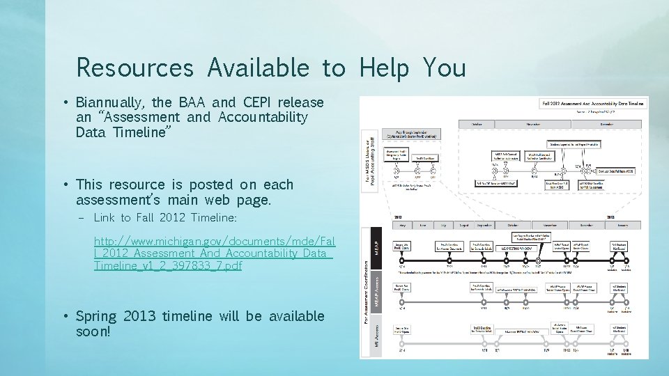 Resources Available to Help You • Biannually, the BAA and CEPI release an “Assessment