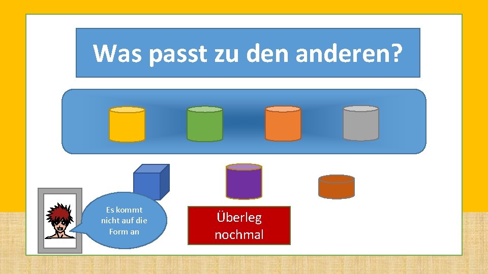 Was passt zu den anderen? Manche Es kommt Objekte nicht auf die haben Form Was passt zu den anderen? Manche Es kommt Objekte nicht auf die haben Form