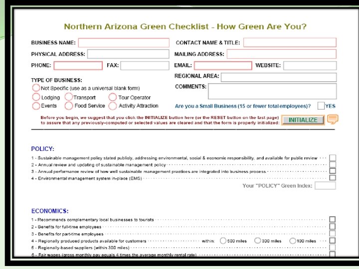 A Tool for Improving the Sustainability of Tourism