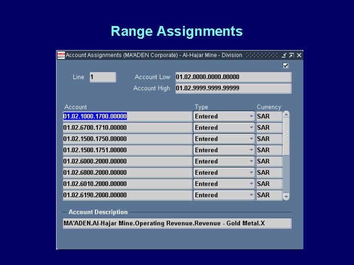 Range Assignments 