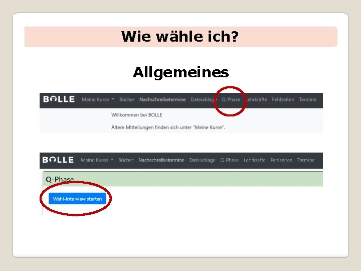 Wie wähle ich? Allgemeines 