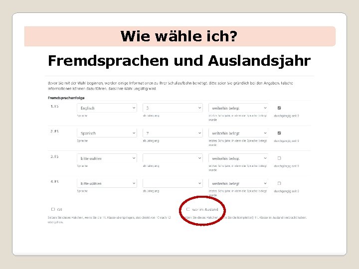 Wie wähle ich? Fremdsprachen und Auslandsjahr 