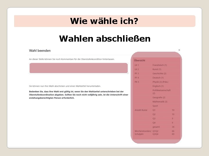 Wie wähle ich? Wahlen abschließen 