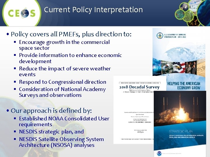 Current Policy Interpretation • Policy covers all PMEFs, plus direction to: § Encourage growth Current Policy Interpretation • Policy covers all PMEFs, plus direction to: § Encourage growth