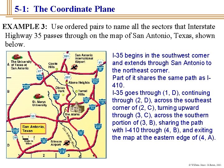 5 -1: The Coordinate Plane EXAMPLE 3: Use ordered pairs to name all the