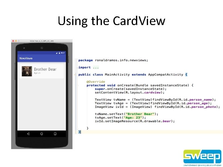 Using the Card. View 