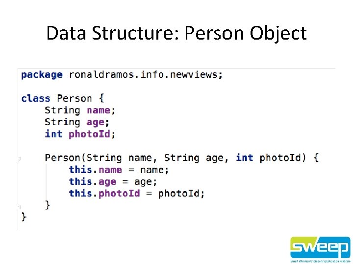 Data Structure: Person Object 
