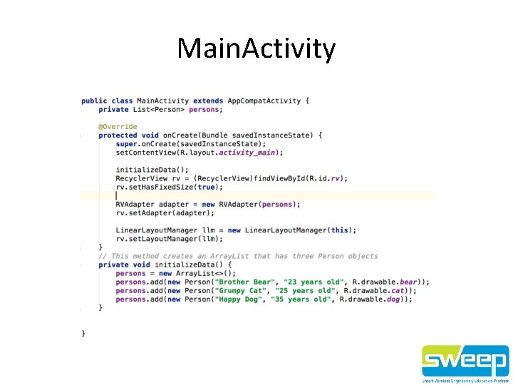 Main. Activity 