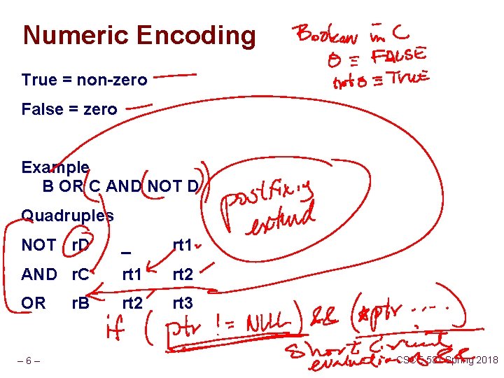 Numeric Encoding True = non-zero False = zero Example B OR C AND NOT Numeric Encoding True = non-zero False = zero Example B OR C AND NOT