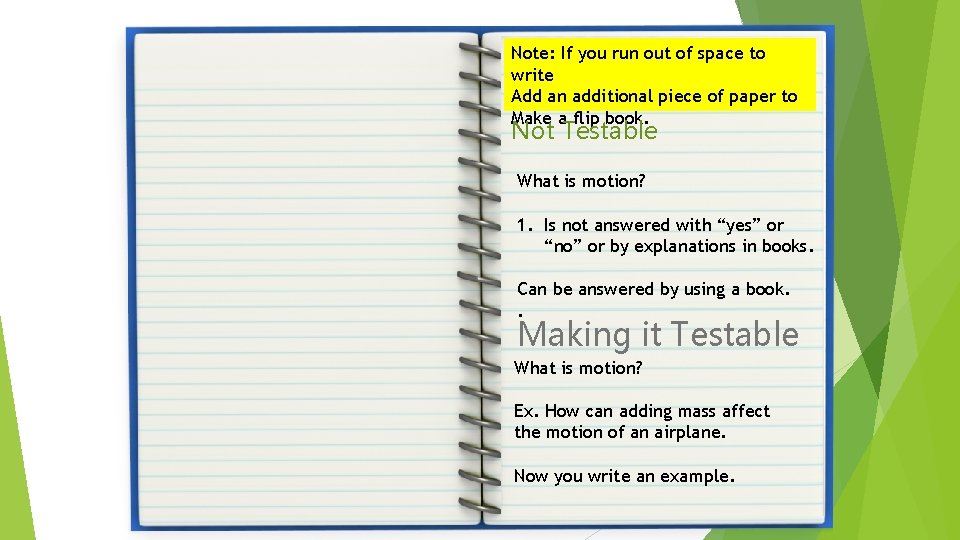 Model Note: If you run out of space to write 1. Can be answered