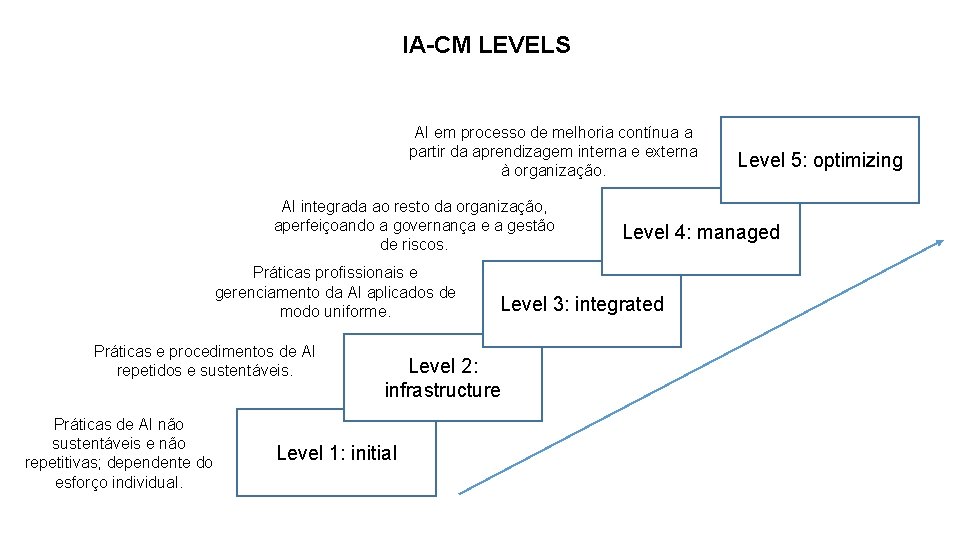 IA-CM LEVELS AI em processo de melhoria contínua a partir da aprendizagem interna e