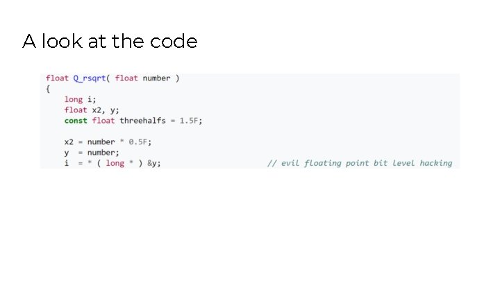 A look at the code 