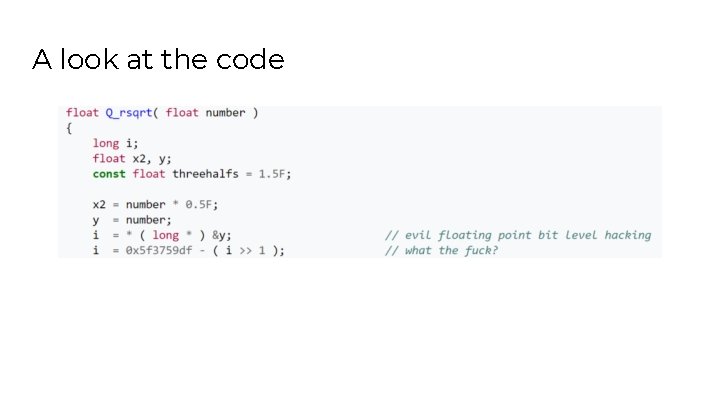 A look at the code 