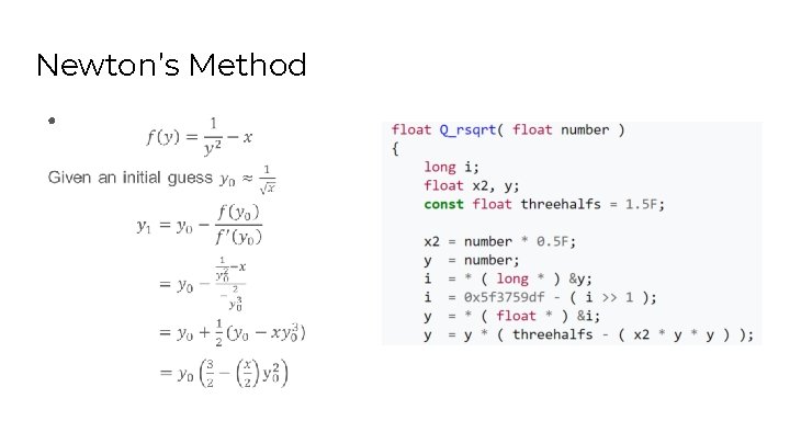 Newton’s Method ● 