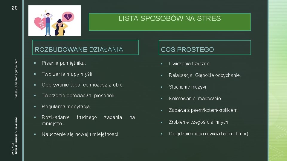 20 LISTA SPOSOBÓW NA STRES z ROZBUDOWANE DZIAŁANIA COŚ PROSTEGO JAK RADZIĆ SOBIE ZE