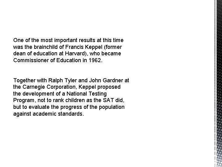 One of the most important results at this time was the brainchild of Francis