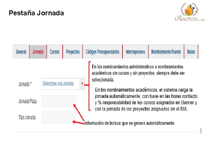 Pestaña Jornada 