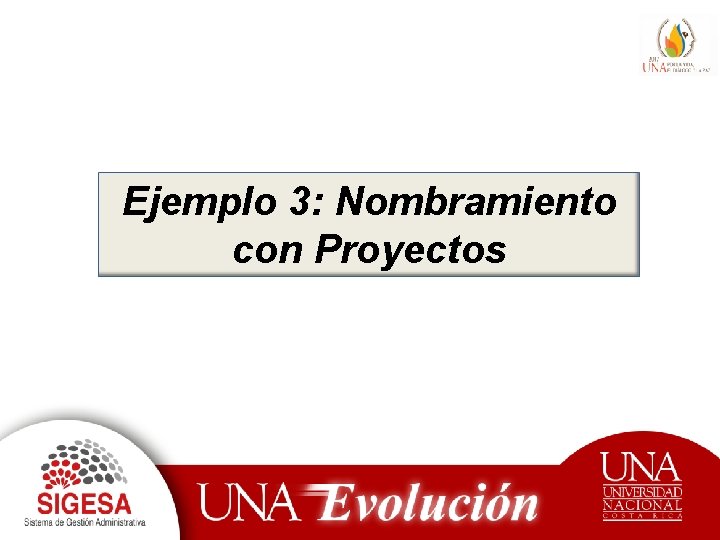 Ejemplo 3: Nombramiento con Proyectos 