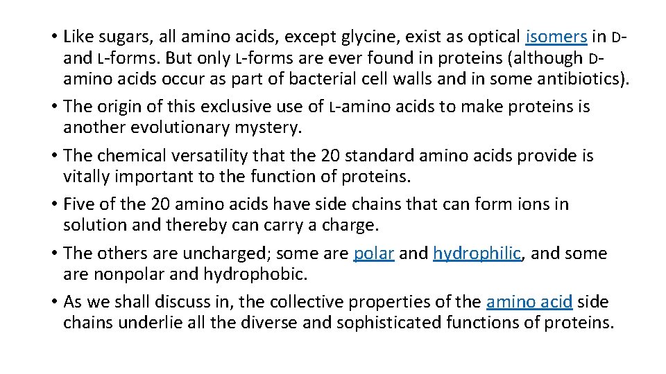 Functional Biology Lecture 4 Andleeb Asmat Amino Acids