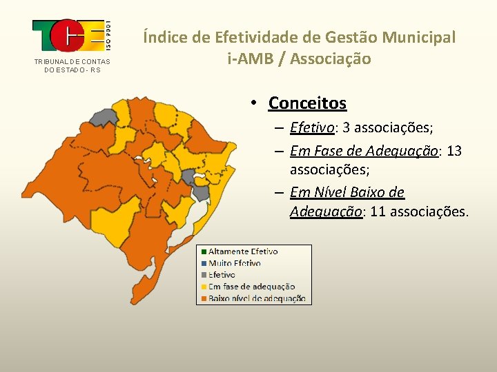 TRIBUNAL DE CONTAS DO ESTADO - RS Índice de Efetividade de Gestão Municipal i-AMB