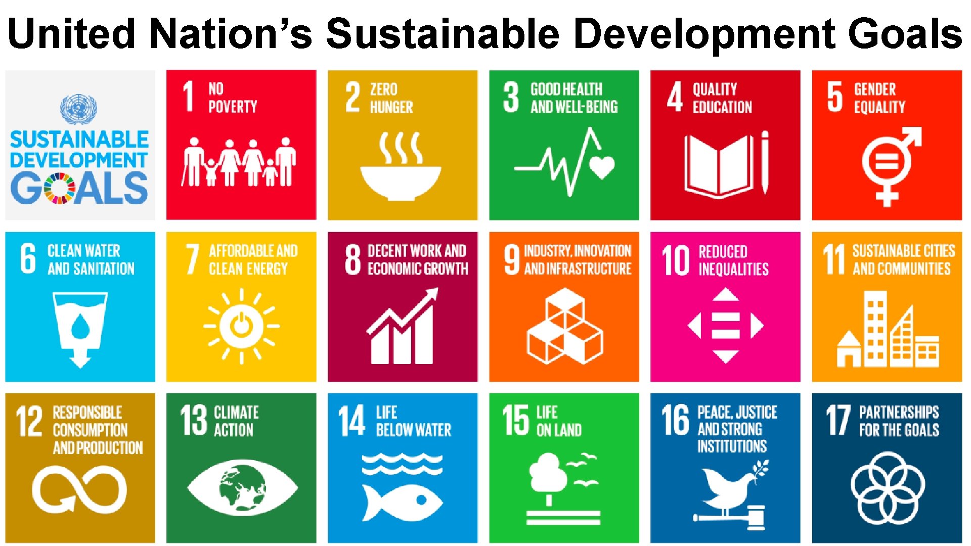 United Nation’s Sustainable Development Goals 