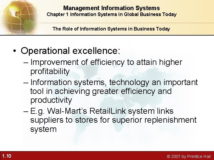 Management Information Systems Chapter 1 Information Systems in Global Business Today The Role of