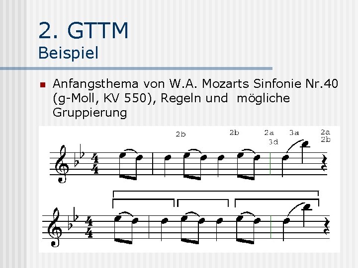 2. GTTM Beispiel n Anfangsthema von W. A. Mozarts Sinfonie Nr. 40 (g-Moll, KV