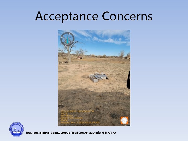 Acceptance Concerns Southern Sandoval County Arroyo Flood Control Authority (SSCAFCA) 