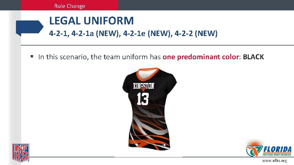 Rule Change LEGAL UNIFORM 4 -2 -1, 4 -2 -1 a (NEW), 4 -2