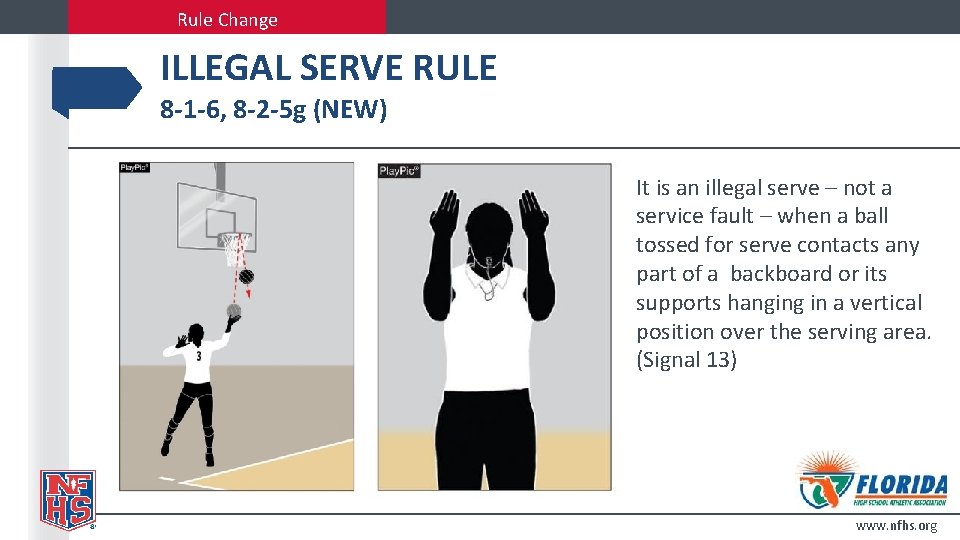 Rule Change ILLEGAL SERVE RULE 8 -1 -6, 8 -2 -5 g (NEW) It