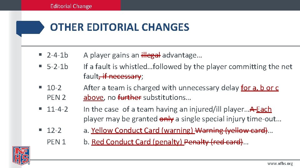 Editorial Change OTHER EDITORIAL CHANGES § 2 -4 -1 b § 5 -2 -1