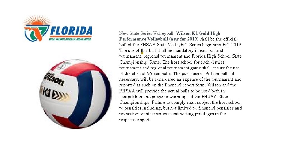 New State Series Volleyball: Wilson K 1 Gold High Performance Volleyball (new for 2019)