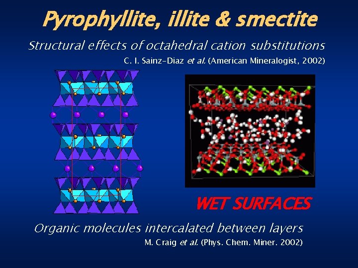 Pyrophyllite, illite & smectite Structural effects of octahedral cation substitutions C. I. Sainz-Diaz et