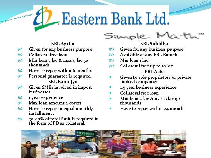  EBL Agrim Given for any business purpose Collateral free loan Min loan 2