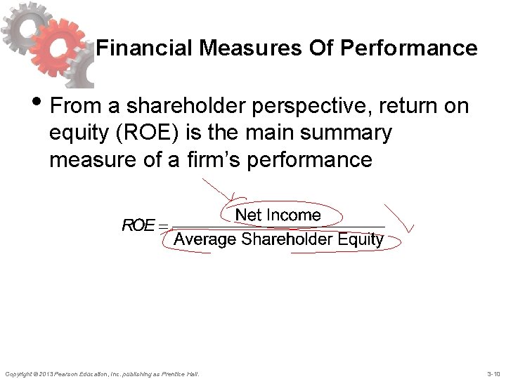 Financial Measures Of Performance • From a shareholder perspective, return on equity (ROE) is
