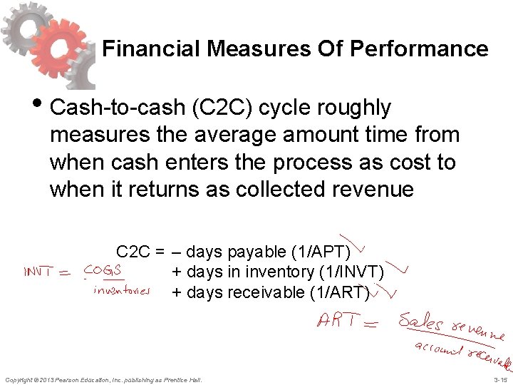 Financial Measures Of Performance • Cash-to-cash (C 2 C) cycle roughly measures the average