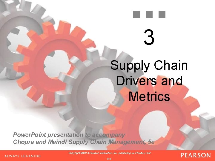 3 Supply Chain Drivers and Metrics Power. Point presentation to accompany Chopra and Meindl