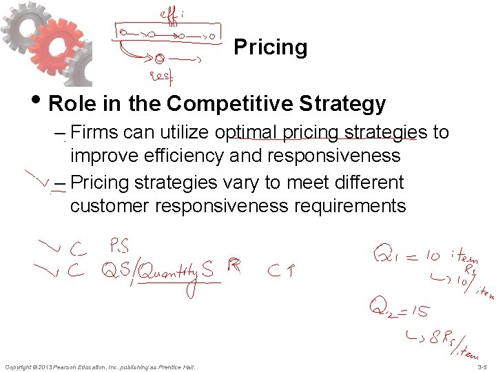 Pricing • Role in the Competitive Strategy – Firms can utilize optimal pricing strategies
