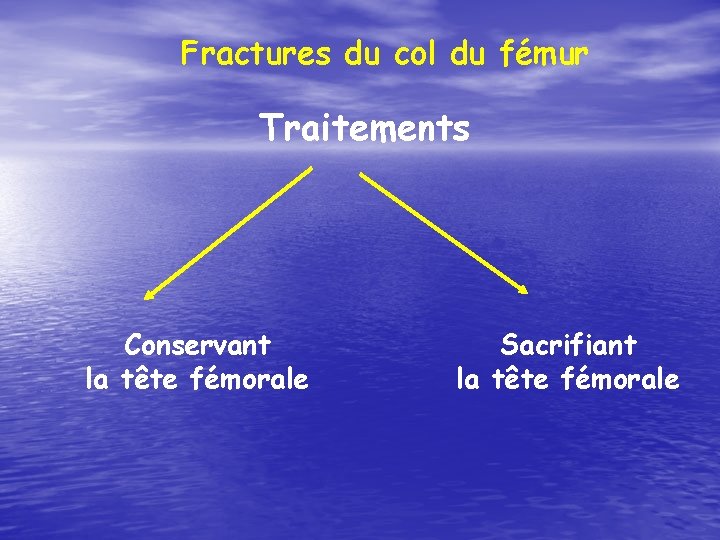 Fractures du col du fémur Traitements Conservant la tête fémorale Sacrifiant la tête fémorale