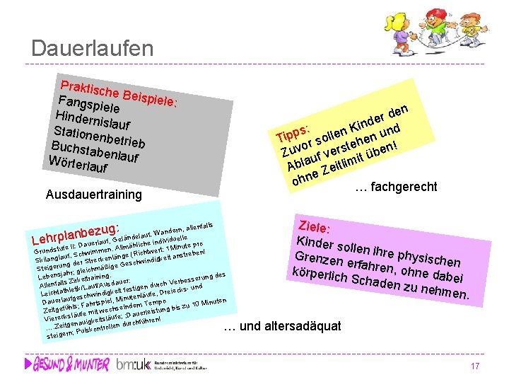 Dauerlaufen Praktisc he Beis piele: Fangsp iele Hindern isl Statione auf nb Buchsta etrieb Dauerlaufen Praktisc he Beis piele: Fangsp iele Hindern isl Statione auf nb Buchsta etrieb