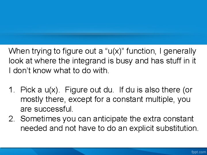 When trying to figure out a “u(x)” function, I generally look at where the