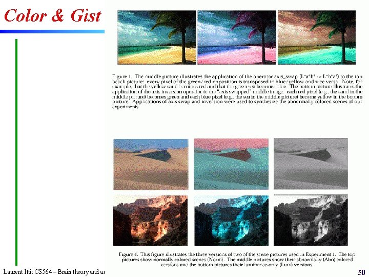 Color & Gist Laurent Itti: CS 564 – Brain theory and artificial intelligence. Scene