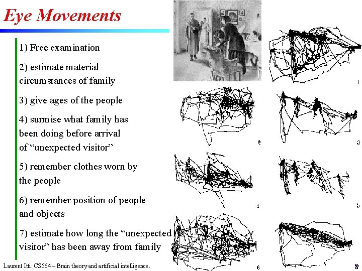Eye Movements 1) Free examination 2) estimaterial circumstances of family 3) give ages of